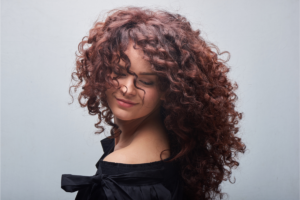 Girl with curly hair